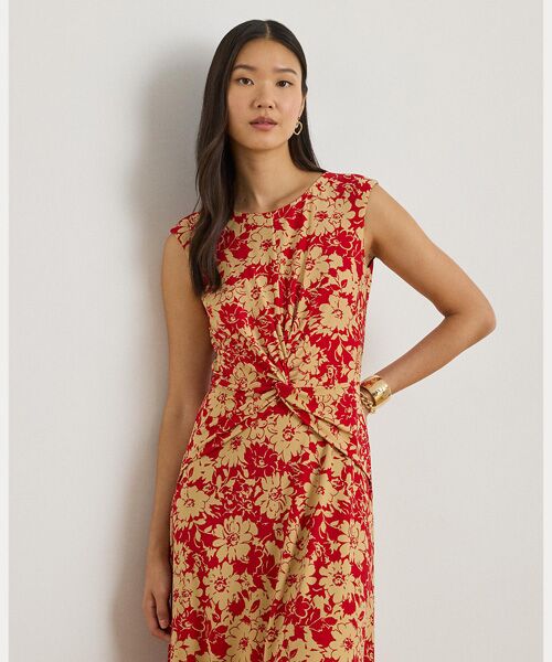 LAUREN RALPH LAUREN / ローレン ラルフ ローレン ミニ丈・ひざ丈ワンピース | フローラル ツイストフロント ストレッチ ジャージー ドレス | 詳細2
