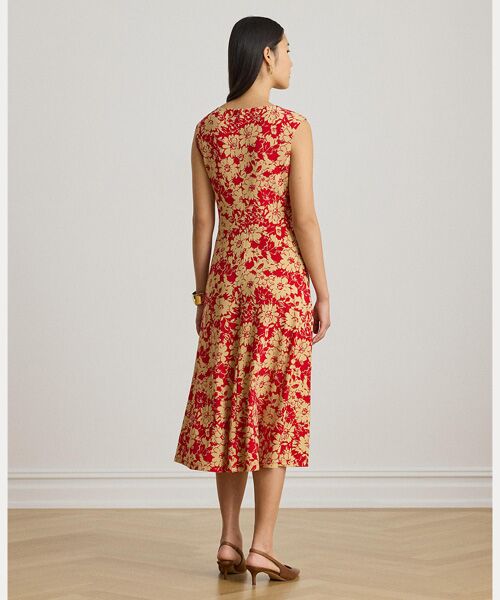 LAUREN RALPH LAUREN / ローレン ラルフ ローレン ミニ丈・ひざ丈ワンピース | フローラル ツイストフロント ストレッチ ジャージー ドレス | 詳細3