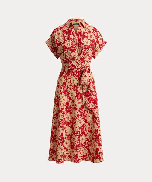 LAUREN RALPH LAUREN / ローレン ラルフ ローレン ロング・マキシ丈ワンピース | フローラル ベルテッド クレープ ドレス | 詳細1