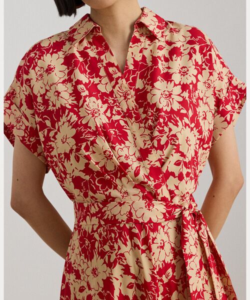 LAUREN RALPH LAUREN / ローレン ラルフ ローレン ロング・マキシ丈ワンピース | フローラル ベルテッド クレープ ドレス | 詳細4