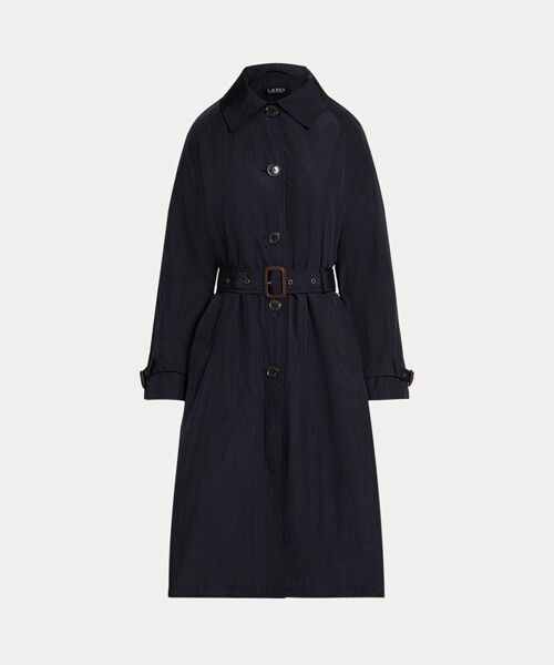 LAUREN RALPH LAUREN / ローレン ラルフ ローレン トレンチコート | ベルテッド タフタ トレンチ コート（410ネイビー）