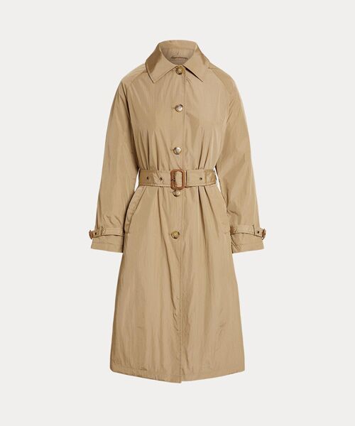 LAUREN RALPH LAUREN / ローレン ラルフ ローレン トレンチコート | ベルテッド タフタ トレンチ コート（270ブラウン）