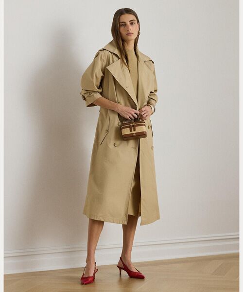 LAUREN RALPH LAUREN / ローレン ラルフ ローレン トレンチコート | ダブルブレステッド コットン トレンチ コート（270ブラウン）