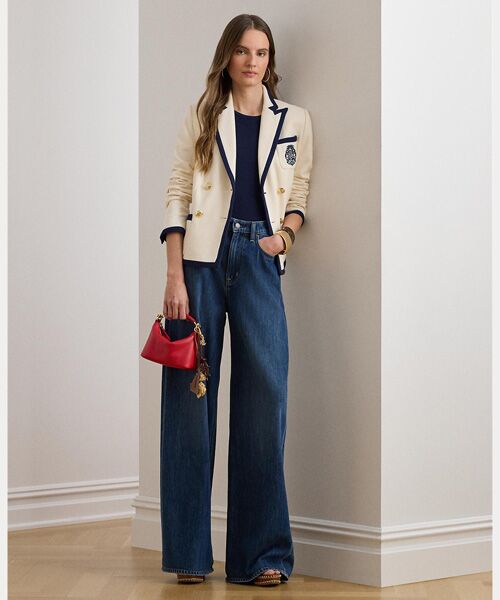 LAUREN RALPH LAUREN / ローレン ラルフ ローレン テーラードジャケット | ツートーン ダブルブレステッド ピケ ブレザー | 詳細2