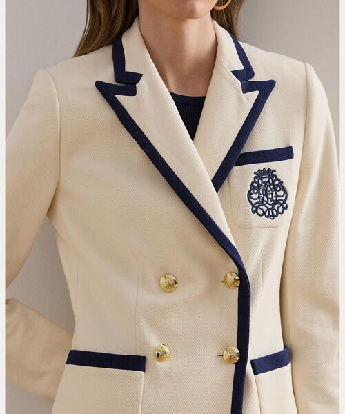 LAUREN RALPH LAUREN / ローレン ラルフ ローレン テーラードジャケット | ツートーン ダブルブレステッド ピケ ブレザー | 詳細4