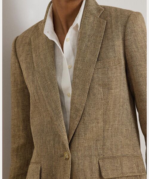 LAUREN RALPH LAUREN / ローレン ラルフ ローレン テーラードジャケット | リネン へリンボーン ブレザー | 詳細4