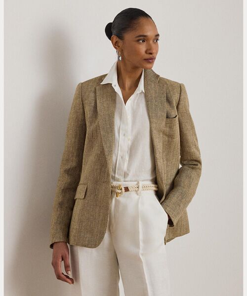 LAUREN RALPH LAUREN / ローレン ラルフ ローレン テーラードジャケット | リネン へリンボーン ブレザー（101ナチュラル）