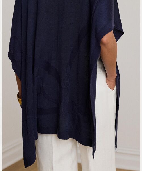 LAUREN RALPH LAUREN / ローレン ラルフ ローレン その他アウター | ベルティングモチーフ ジャカード Ruana | 詳細4