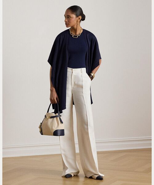 LAUREN RALPH LAUREN / ローレン ラルフ ローレン その他アウター | ベルティングモチーフ ジャカード Ruana（410ネイビー）