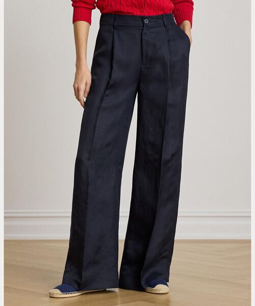 LAUREN RALPH LAUREN / ローレン ラルフ ローレン その他パンツ | リネンブレンド ツイル ワイドレッグ パンツ | 詳細1