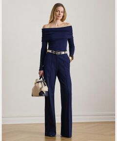 LAUREN RALPH LAUREN / ローレン ラルフ ローレン その他パンツ | ボタントリム ポンチ ワイドレッグ パンツ