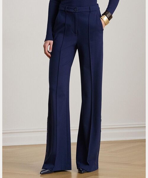 LAUREN RALPH LAUREN / ローレン ラルフ ローレン その他パンツ | ボタントリム ポンチ ワイドレッグ パンツ | 詳細2
