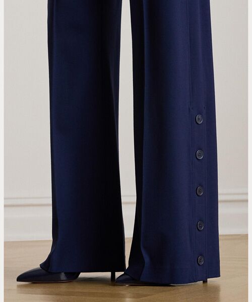 LAUREN RALPH LAUREN / ローレン ラルフ ローレン その他パンツ | ボタントリム ポンチ ワイドレッグ パンツ | 詳細4