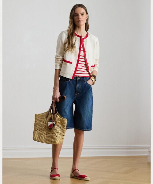 LAUREN RALPH LAUREN / ローレン ラルフ ローレン ショート・ハーフ・半端丈パンツ | デニム ワイドレッグ バミューダ ショートパンツ（400ブルー）