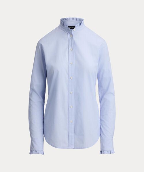 LAUREN RALPH LAUREN / ローレン ラルフ ローレン シャツ・ブラウス | フリルトリム エンドオンエンド コットン シャツ | 詳細1