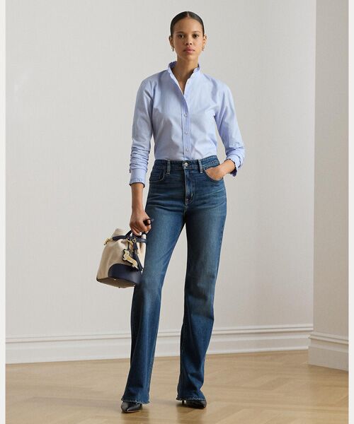 LAUREN RALPH LAUREN / ローレン ラルフ ローレン シャツ・ブラウス | フリルトリム エンドオンエンド コットン シャツ | 詳細2