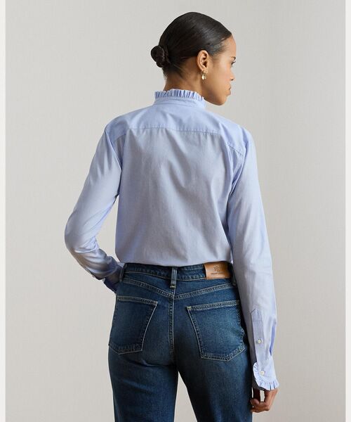 LAUREN RALPH LAUREN / ローレン ラルフ ローレン シャツ・ブラウス | フリルトリム エンドオンエンド コットン シャツ | 詳細3