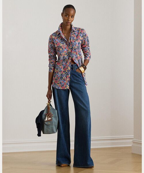 LAUREN RALPH LAUREN / ローレン ラルフ ローレン シャツ・ブラウス | クラシック フィット フローラル コットン ボイル シャツ | 詳細2