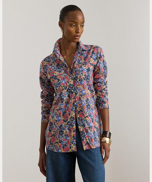 LAUREN RALPH LAUREN / ローレン ラルフ ローレン シャツ・ブラウス | クラシック フィット フローラル コットン ボイル シャツ（999マルチカラー）