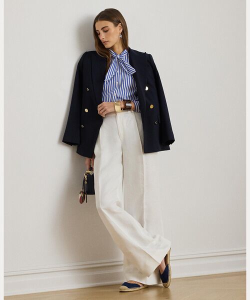 LAUREN RALPH LAUREN / ローレン ラルフ ローレン シャツ・ブラウス | ストライプド コットン ブロードクロス タイネック シャツ | 詳細2