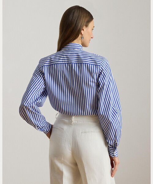 LAUREN RALPH LAUREN / ローレン ラルフ ローレン シャツ・ブラウス | ストライプド コットン ブロードクロス タイネック シャツ | 詳細3