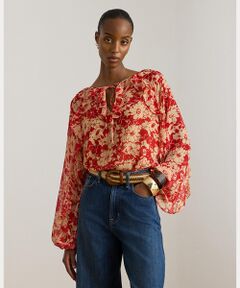 LAUREN RALPH LAUREN / ローレン ラルフ ローレン シャツ・ブラウス | フローラル フリルトリム ジョーゼット ブラウス