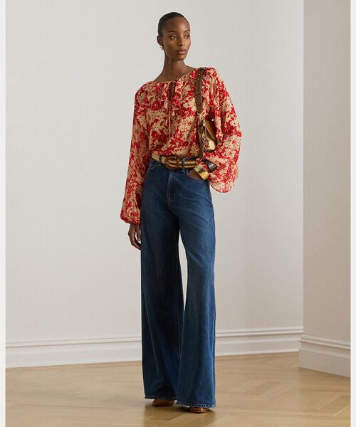 LAUREN RALPH LAUREN / ローレン ラルフ ローレン シャツ・ブラウス | フローラル フリルトリム ジョーゼット ブラウス | 詳細2