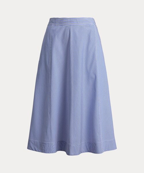 LAUREN RALPH LAUREN / ローレン ラルフ ローレン ロング・マキシ丈スカート | ストライプド パネルド コットン ブロードクロス スカート | 詳細1