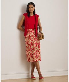 LAUREN RALPH LAUREN / ローレン ラルフ ローレン ミニ・ひざ丈スカート | フローラル クレープ ミディ スカート