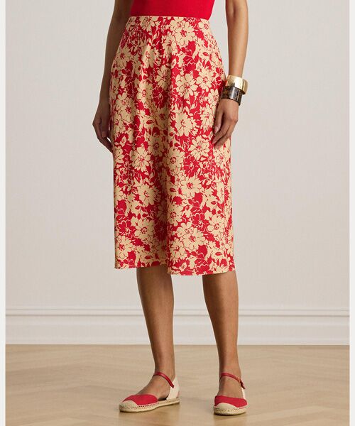LAUREN RALPH LAUREN / ローレン ラルフ ローレン ミニ・ひざ丈スカート | フローラル クレープ ミディ スカート | 詳細2