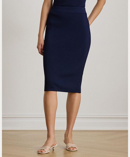 LAUREN RALPH LAUREN / ローレン ラルフ ローレン ミニ・ひざ丈スカート | リブニット ペンシル スカート | 詳細2