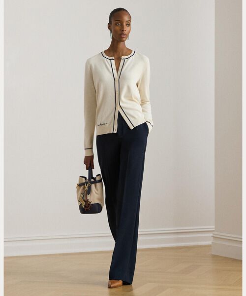 LAUREN RALPH LAUREN / ローレン ラルフ ローレン カーディガン・ボレロ | ツートーン コットンモダール カーディガン | 詳細2