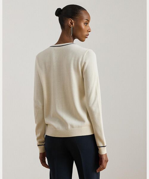 LAUREN RALPH LAUREN / ローレン ラルフ ローレン カーディガン・ボレロ | ツートーン コットンモダール カーディガン | 詳細3