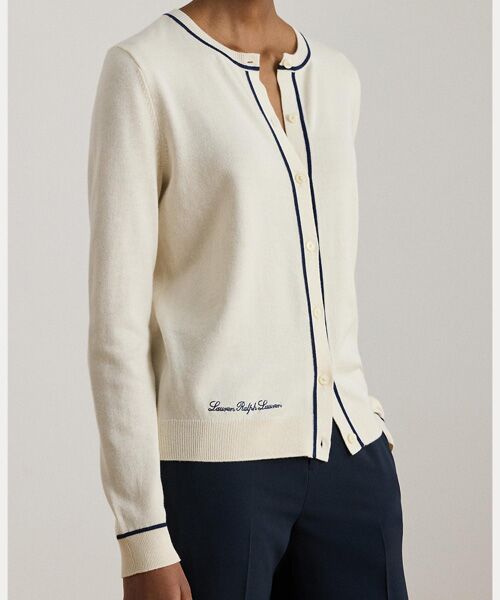 LAUREN RALPH LAUREN / ローレン ラルフ ローレン カーディガン・ボレロ | ツートーン コットンモダール カーディガン | 詳細4
