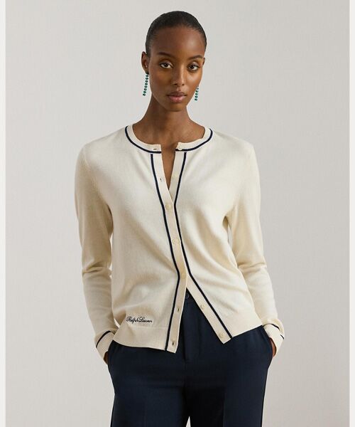 LAUREN RALPH LAUREN / ローレン ラルフ ローレン カーディガン・ボレロ | ツートーン コットンモダール カーディガン（101ナチュラル）
