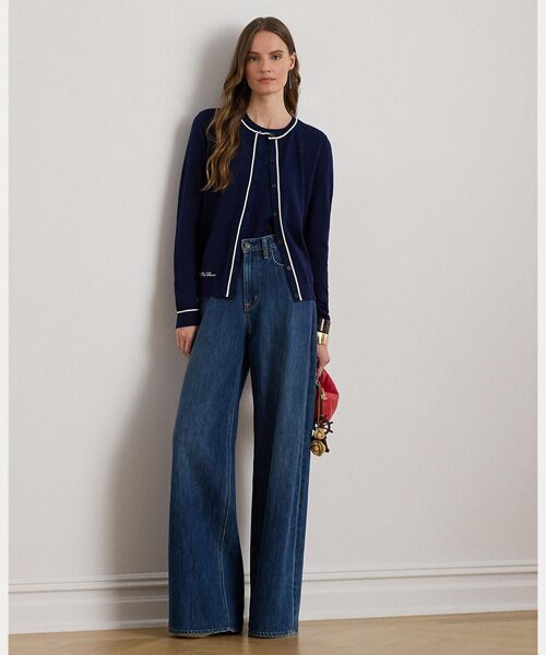 LAUREN RALPH LAUREN / ローレン ラルフ ローレン カーディガン・ボレロ | ツートーン コットンモダール カーディガン | 詳細2