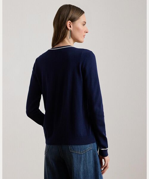 LAUREN RALPH LAUREN / ローレン ラルフ ローレン カーディガン・ボレロ | ツートーン コットンモダール カーディガン | 詳細3