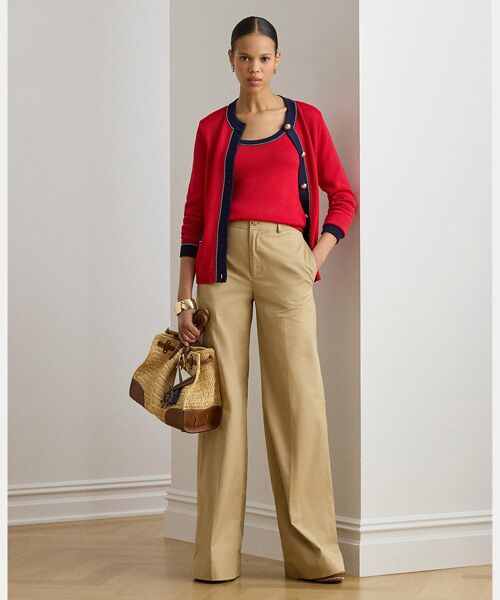 LAUREN RALPH LAUREN / ローレン ラルフ ローレン カーディガン・ボレロ | ツートーン コットンブレンド カーディガン | 詳細2