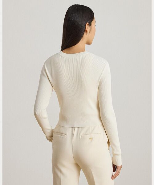 LAUREN RALPH LAUREN / ローレン ラルフ ローレン カーディガン・ボレロ | リブニット クルーネック カーディガン | 詳細3