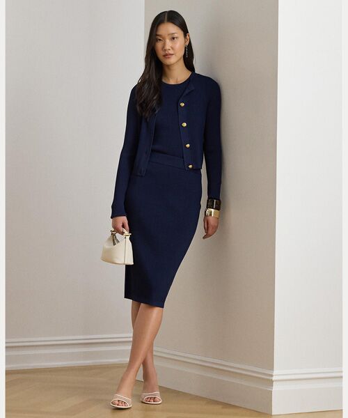 LAUREN RALPH LAUREN / ローレン ラルフ ローレン カーディガン・ボレロ | リブニット クルーネック カーディガン | 詳細2