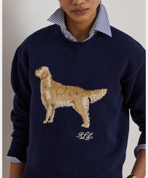LAUREN RALPH LAUREN / ローレン ラルフ ローレン ニット・セーター | インターシャニット ゴールデン レトリバー セーター | 詳細4
