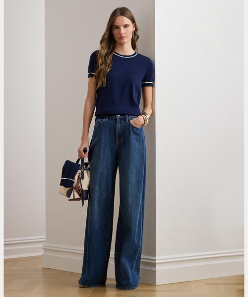 LAUREN RALPH LAUREN / ローレン ラルフ ローレン ニット・セーター | ツートーン ショートスリーブ セーター | 詳細2