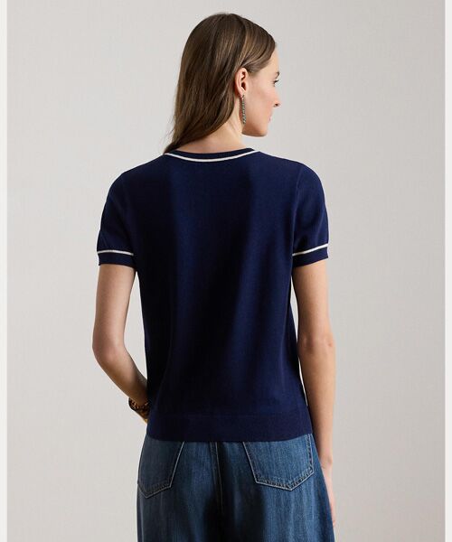 LAUREN RALPH LAUREN / ローレン ラルフ ローレン ニット・セーター | ツートーン ショートスリーブ セーター | 詳細3