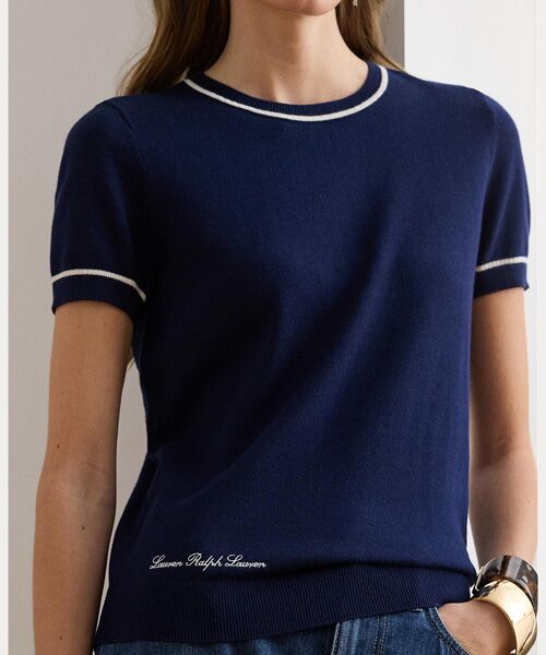 LAUREN RALPH LAUREN / ローレン ラルフ ローレン ニット・セーター | ツートーン ショートスリーブ セーター | 詳細4