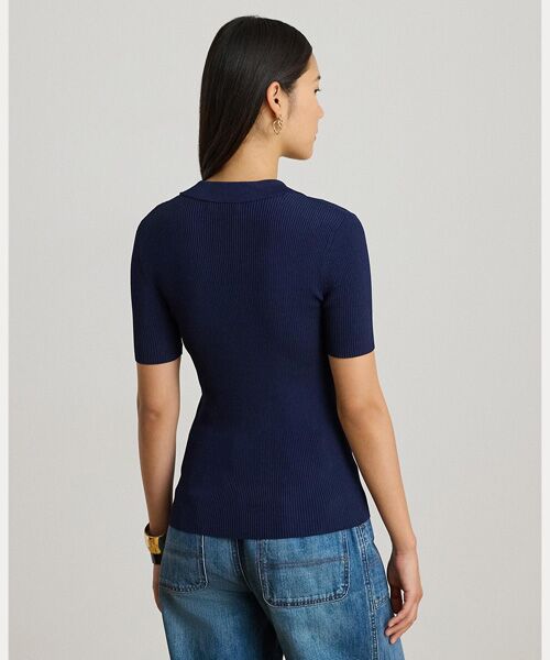 LAUREN RALPH LAUREN / ローレン ラルフ ローレン ニット・セーター | リブニット ショートスリーブ ポロ セーター | 詳細3