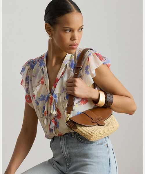 LAUREN RALPH LAUREN / ローレン ラルフ ローレン ショルダーバッグ | ストローレザー スモール Lynden ショルダー バッグ | 詳細6