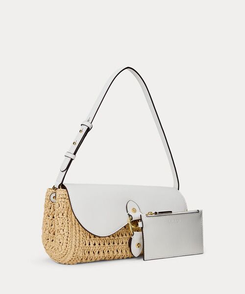 LAUREN RALPH LAUREN / ローレン ラルフ ローレン ショルダーバッグ | ストローレザー ミディアム Tasha イーストウエスト バッグ | 詳細1