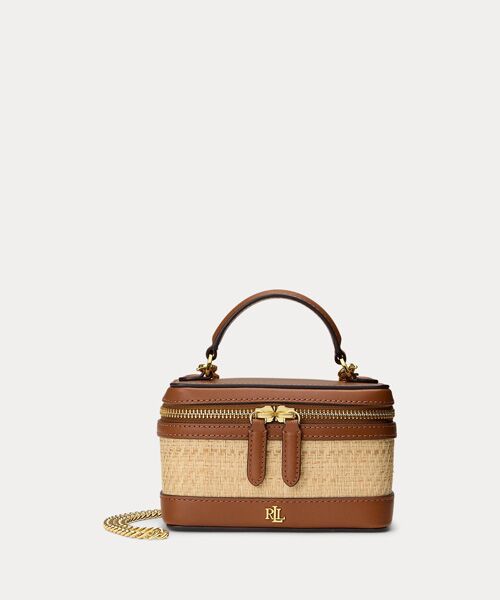 LAUREN RALPH LAUREN / ローレン ラルフ ローレン ショルダーバッグ | ラフィア スモール Hallee クロスボディバッグ（101ナチュラル）
