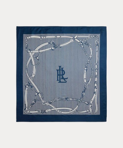LAUREN RALPH LAUREN / ローレン ラルフ ローレン バンダナ・スカーフ | ストライプド ベルティングプリント シルク スクエア スカーフ | 詳細1