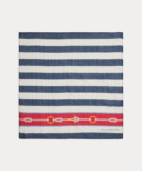 LAUREN RALPH LAUREN / ローレン ラルフ ローレン バンダナ・スカーフ | ローププリント ストライプド コットンシルク スカーフ | 詳細1